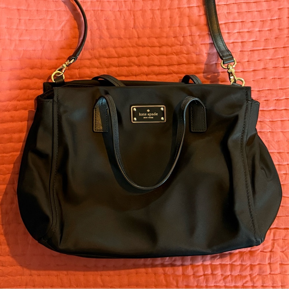 EUC: Kate Spade Blake Avenue Loden Nylon Crossbody Handbag - Black - Picture 6 of 9